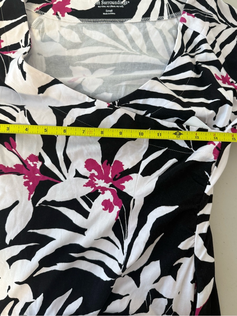 Soft Surroundings Tropical Floral Faux Wrap Maxi Dress Black Pink Small NWT - Picture 11 of 14